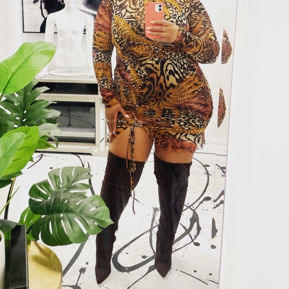 Brown Suede Over the Knee Boot